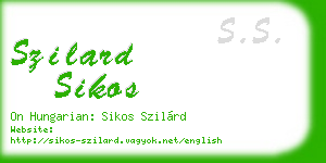 szilard sikos business card